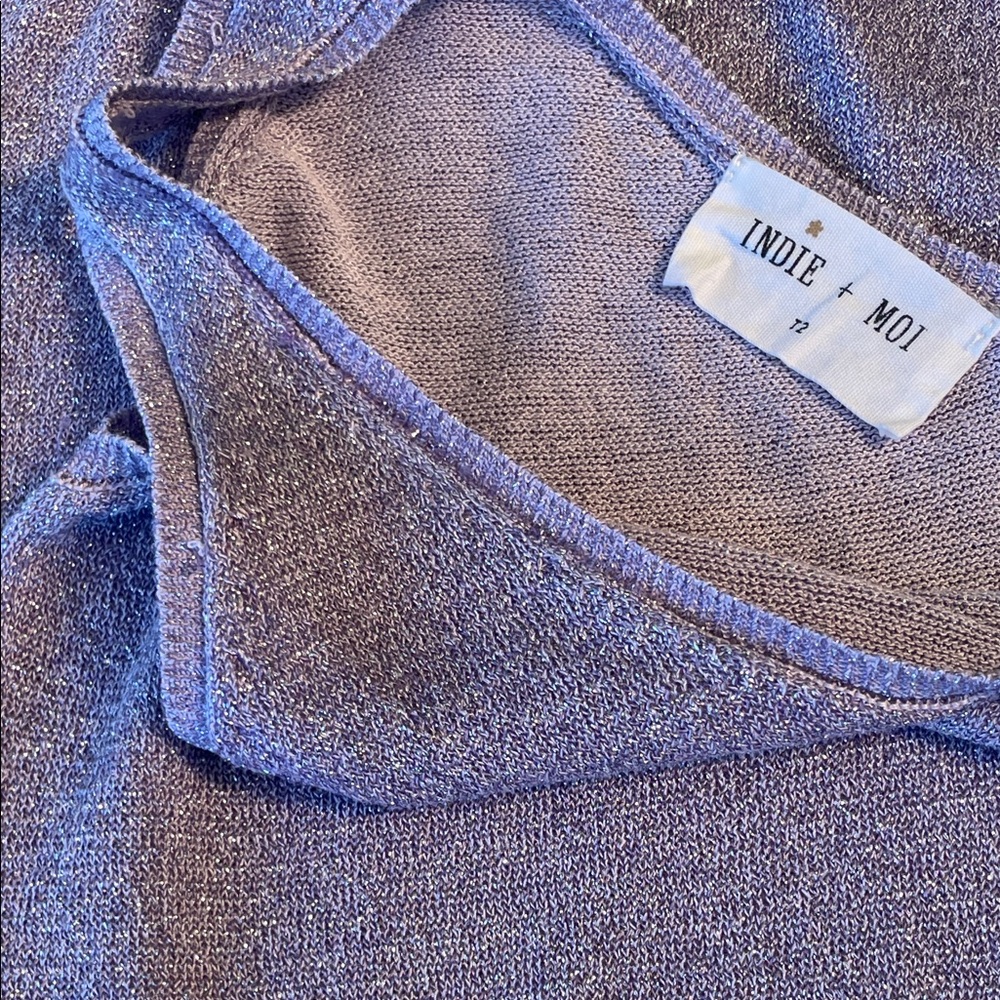 INDIE + MOI Lilac Shimmer Tank Top - Size M - Picture 3 of 5